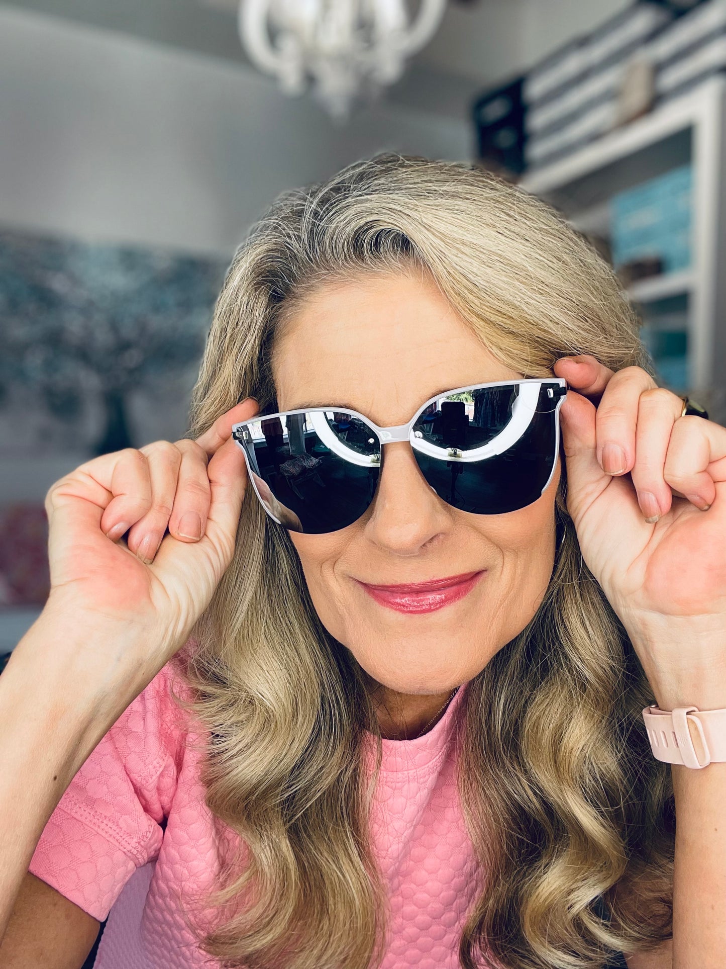 Glitter Detail Square Sunglasses