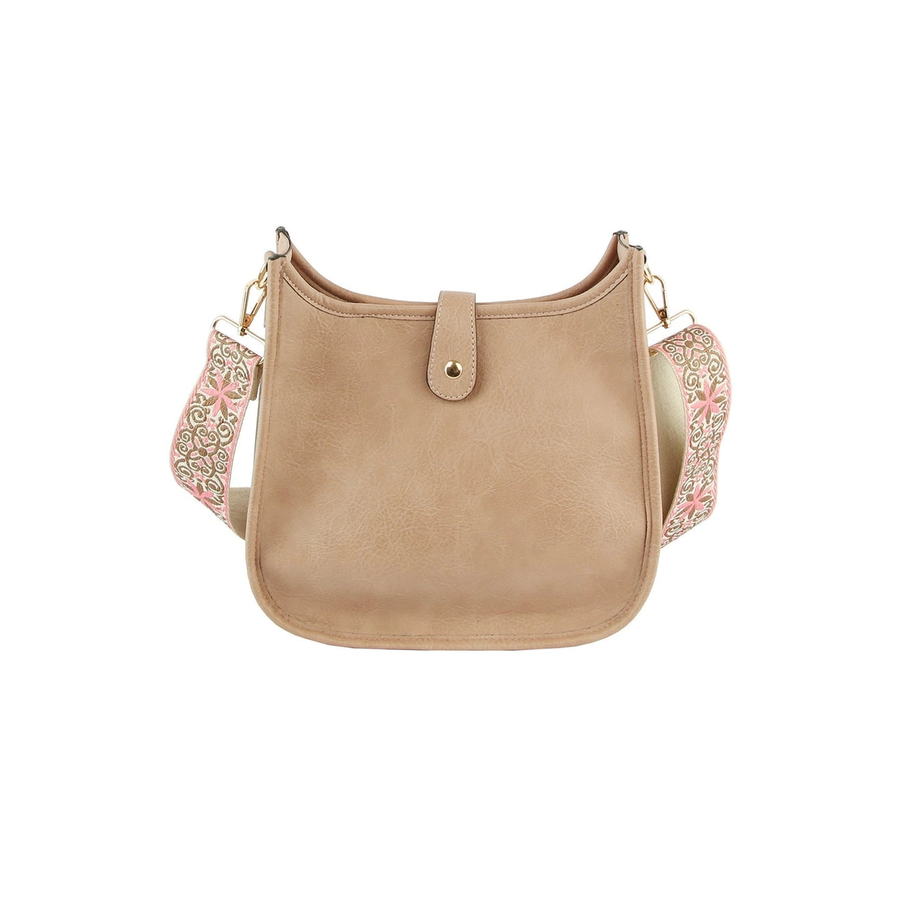 Casual Leather Crossbody Bag/ Dark Blush