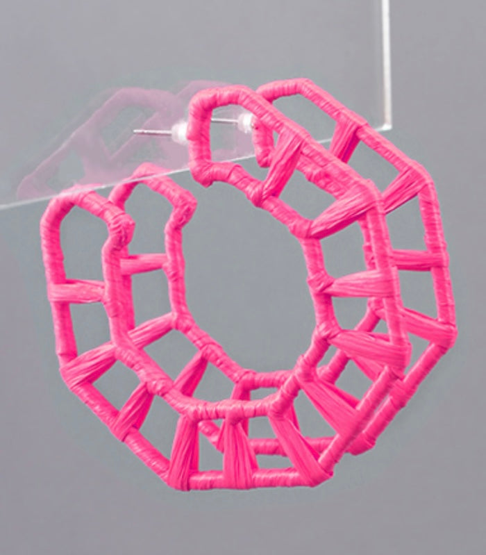 Open Hexagon Hoops(FUCHSIA)