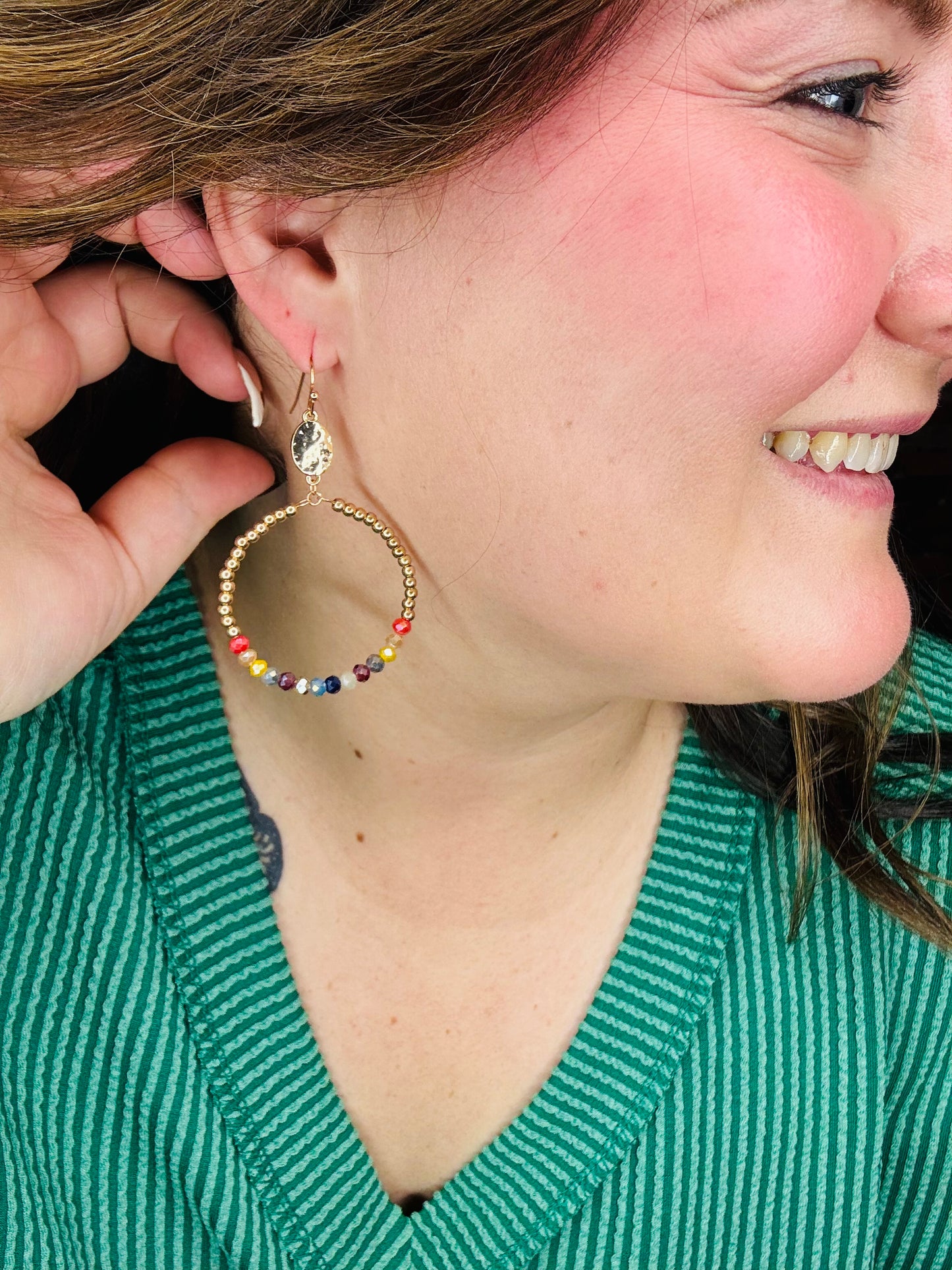 Multi Color Hoop Earrings