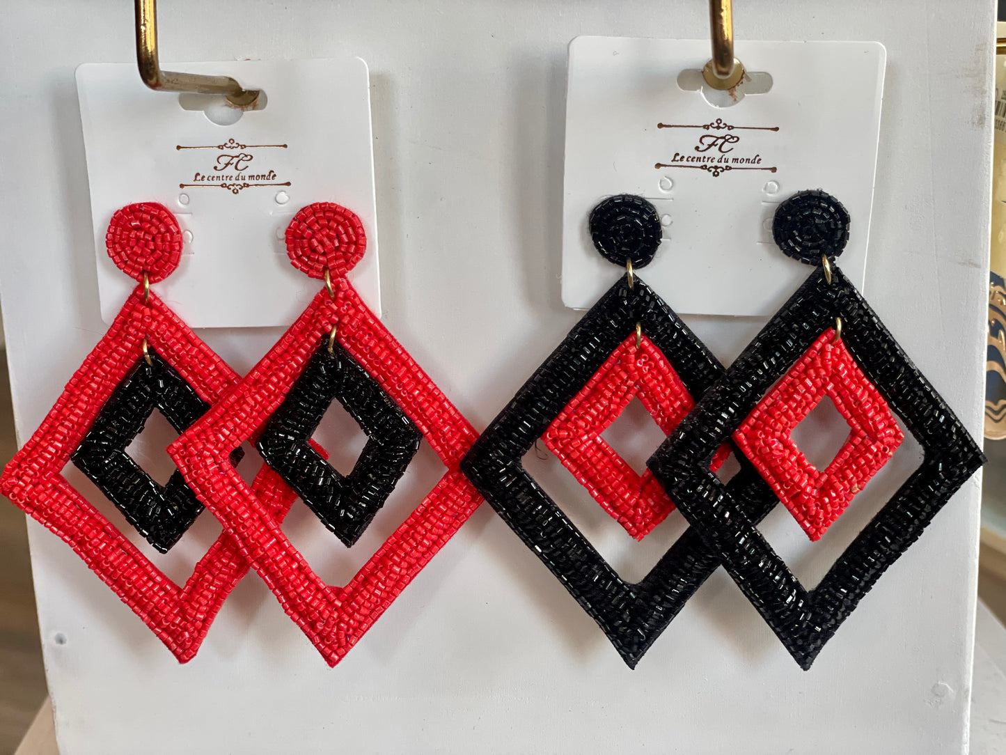 Bleed Red & Black Earrings