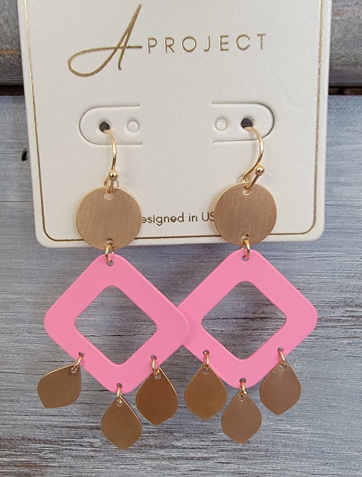 Colorful Disc Dangle ( Pink )