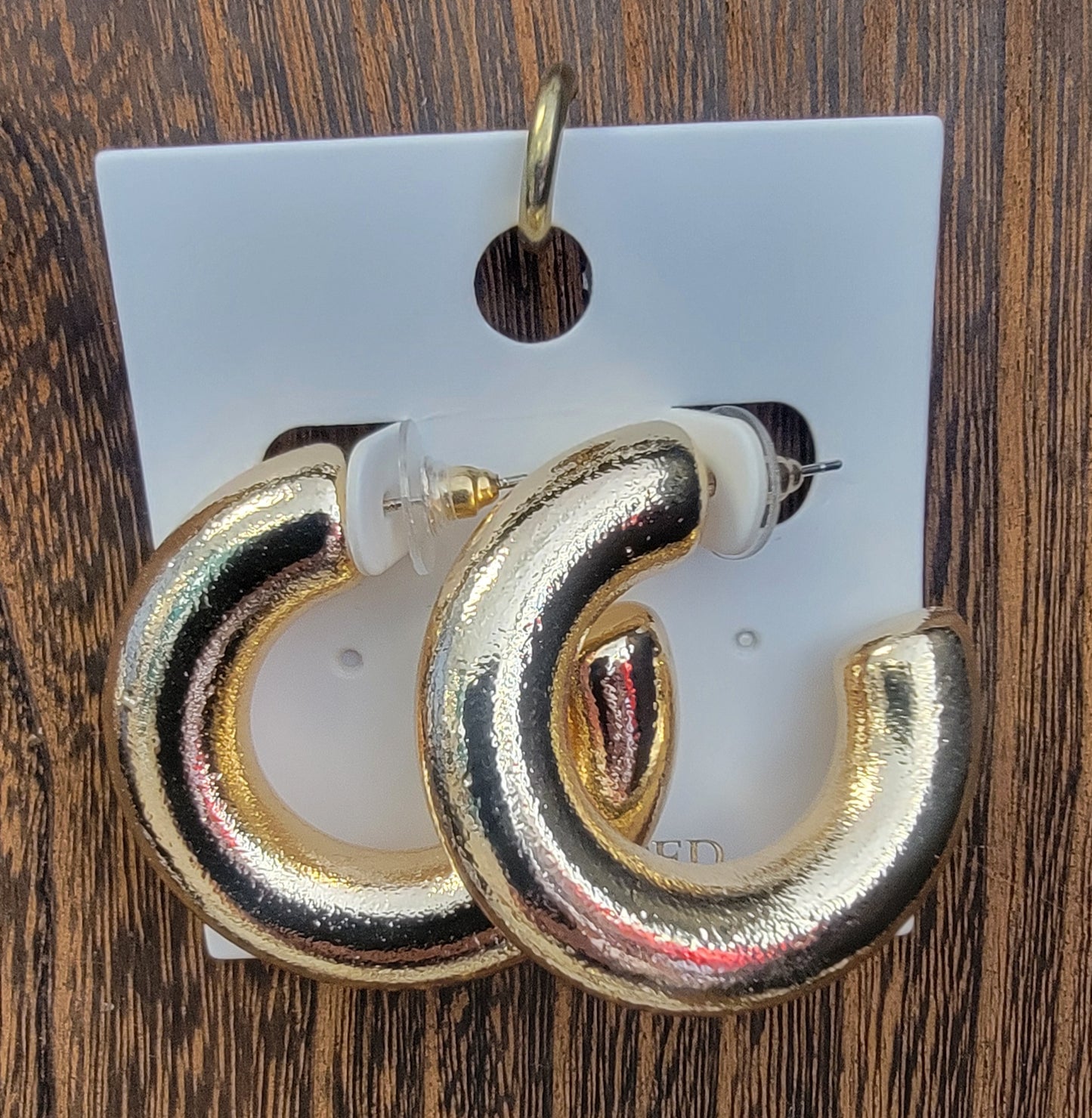 Puffy Hoop Earrings(GOLD)