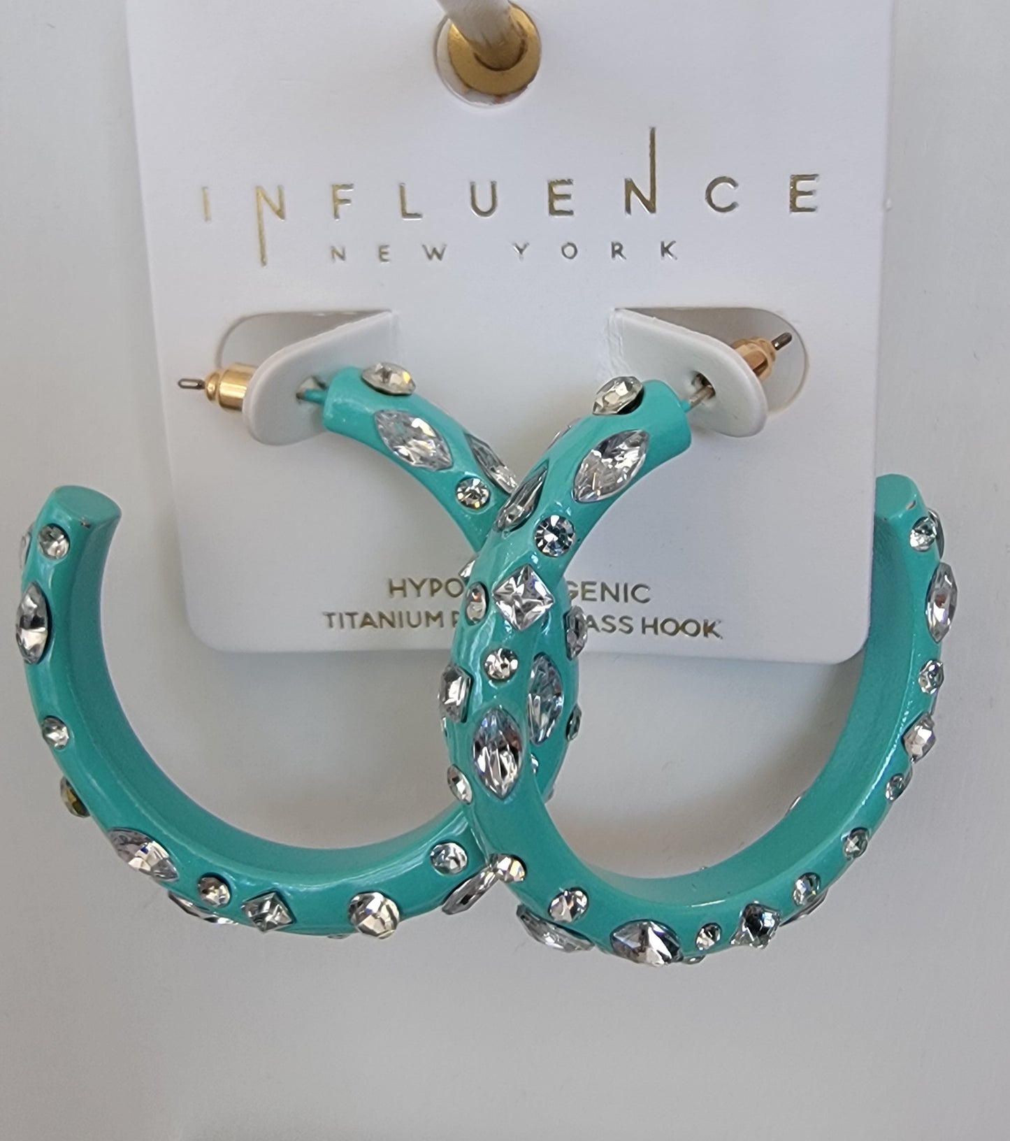 Crystal Embellished Hoop (Turquiose)