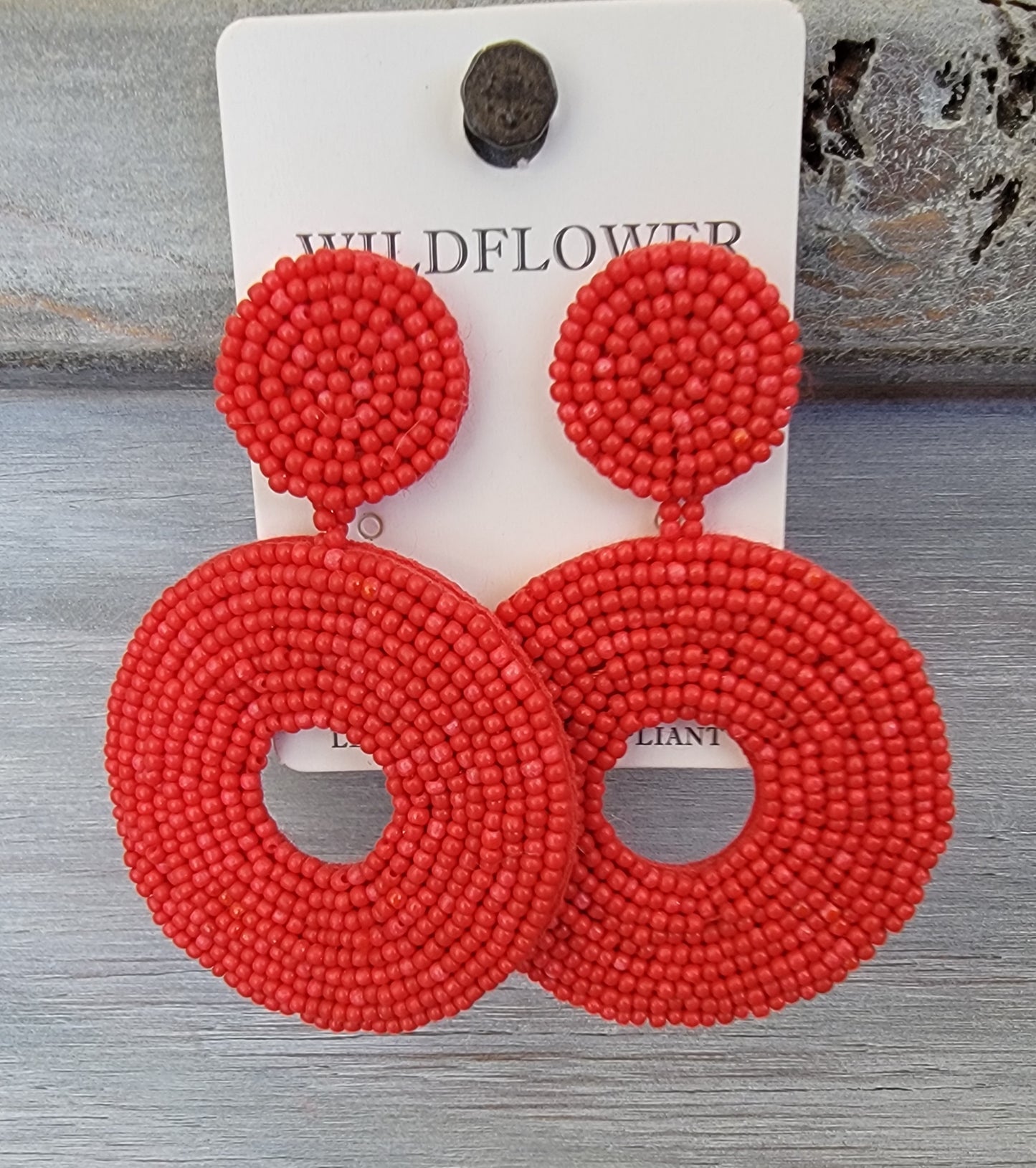 Seed Bead Circle Earrings