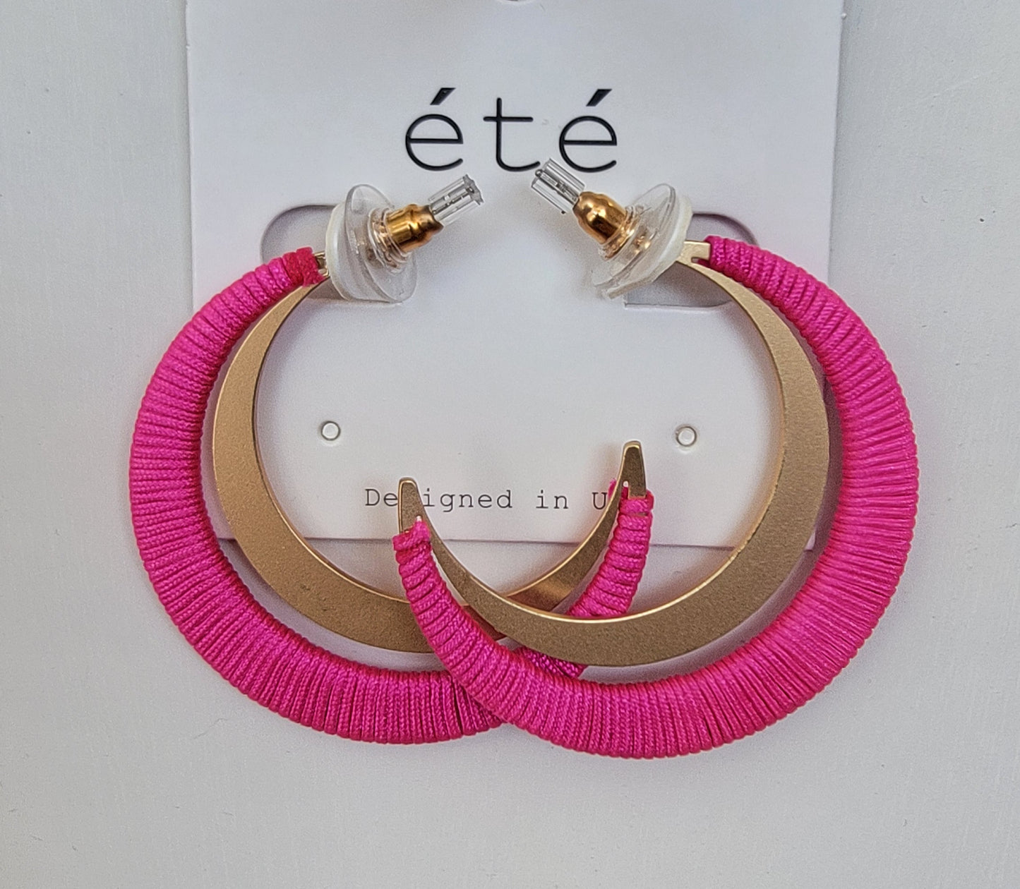 Grograin Ribbon Wrapped Hoop ( Pink )