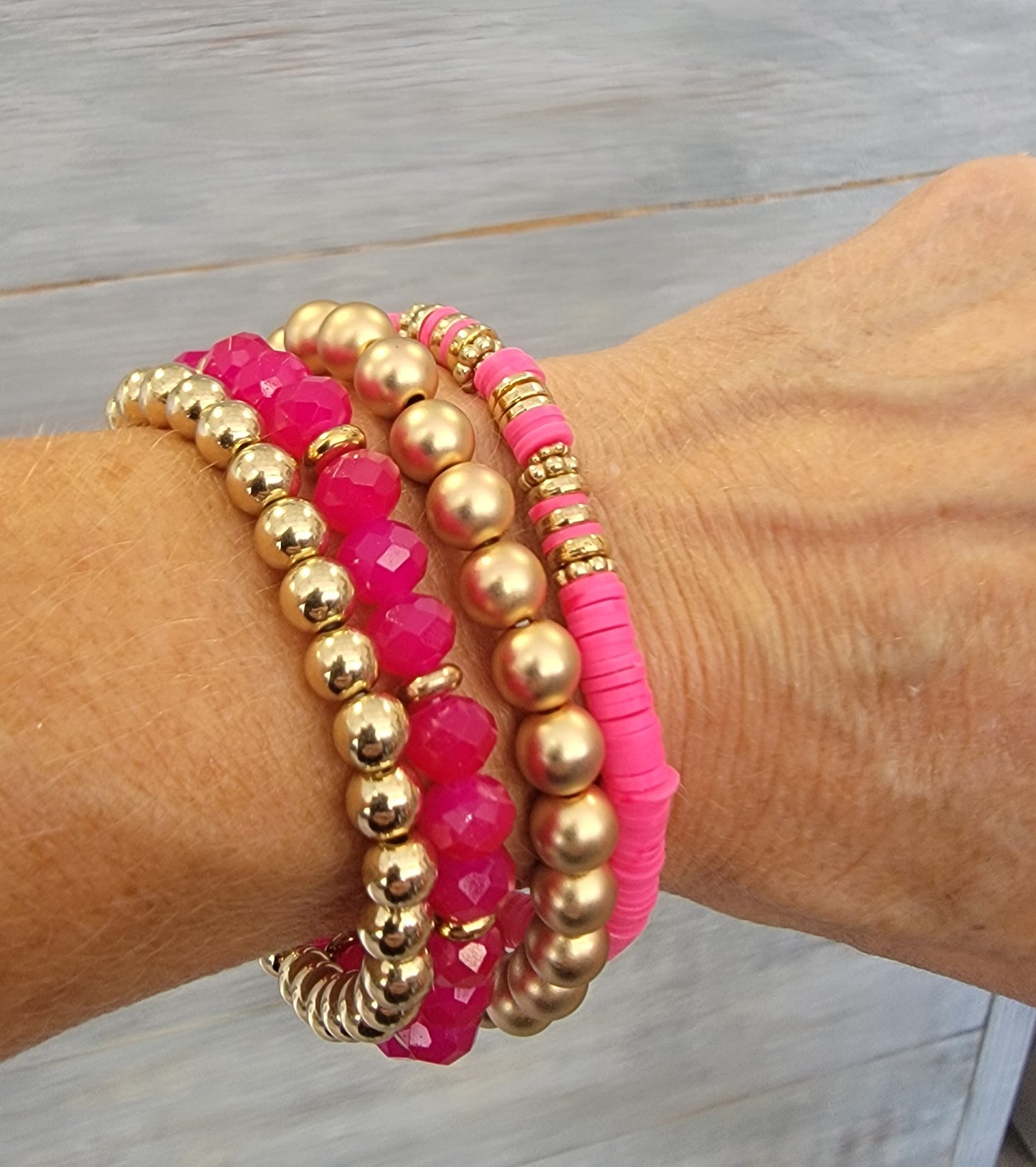 Multi Bead Stack Set ( Fuchsia)