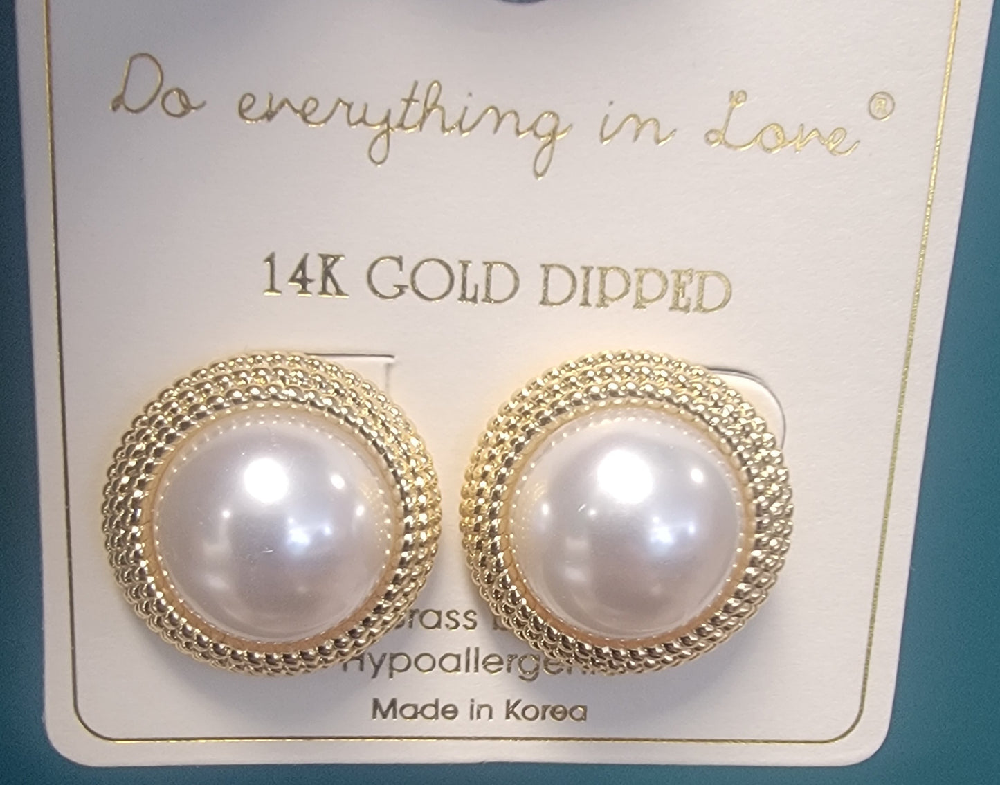 Pearl Button Earring