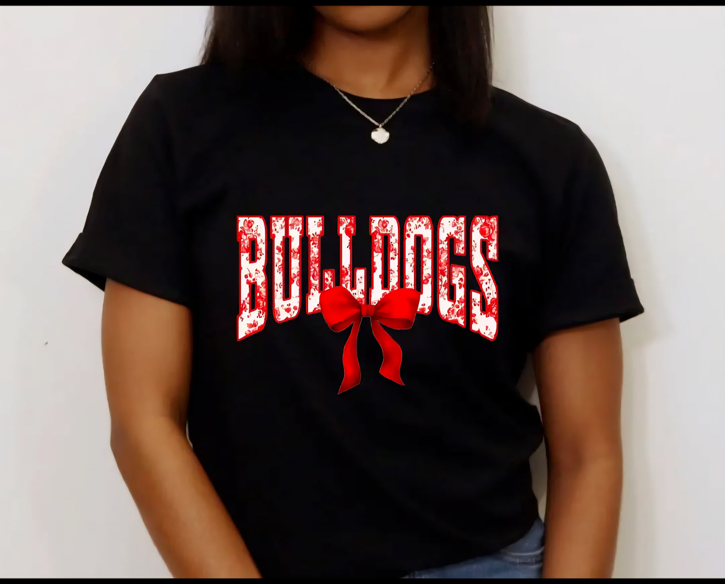 Georgia Bulldogs Coquette Bow Tshirt