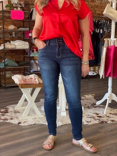 3 Button Skinny Jeans