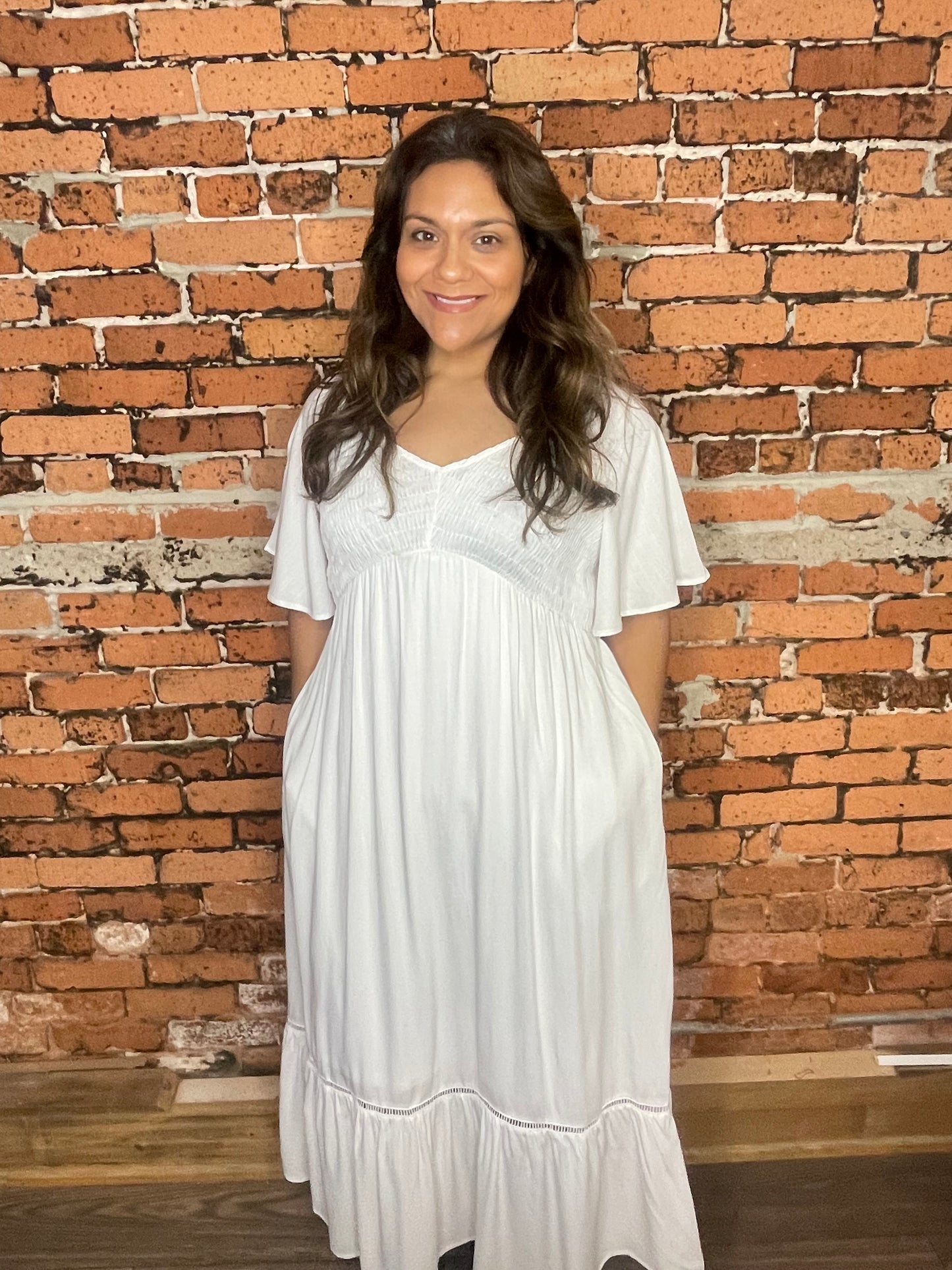 Smocked Midi Dress