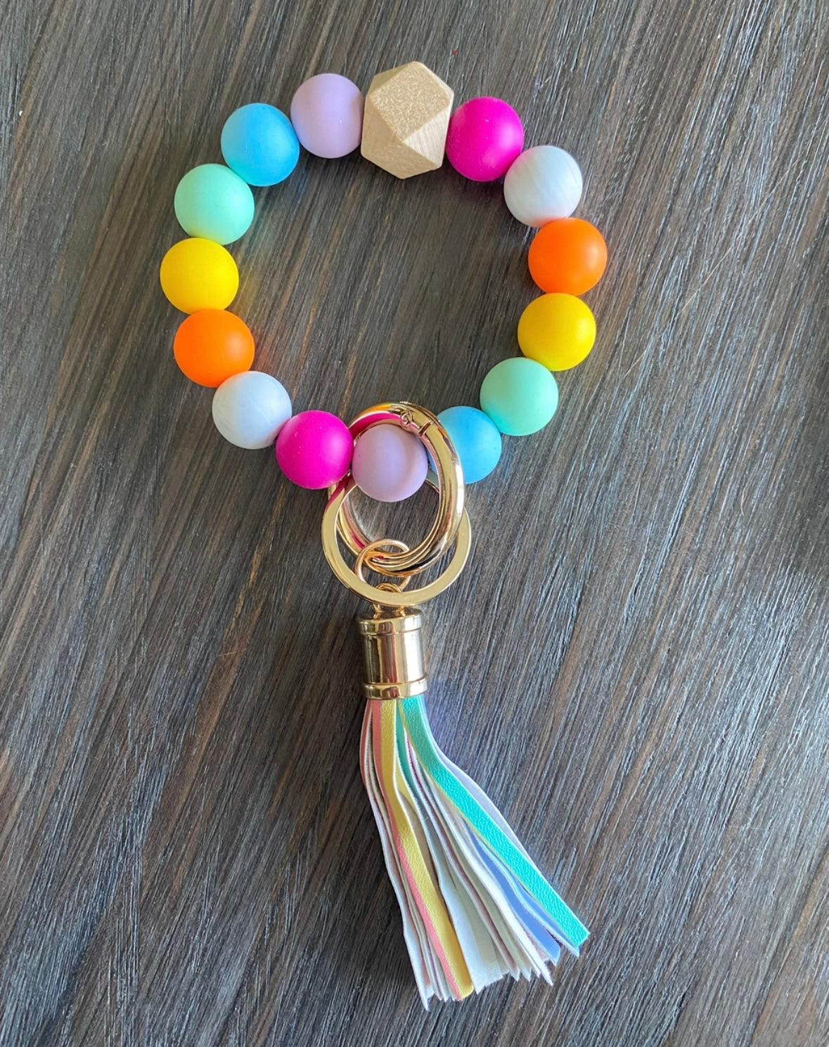 Rainbow Wristlet Keychain