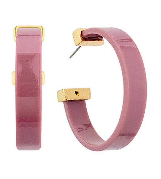 Open Edge Hoops (MAUVE)