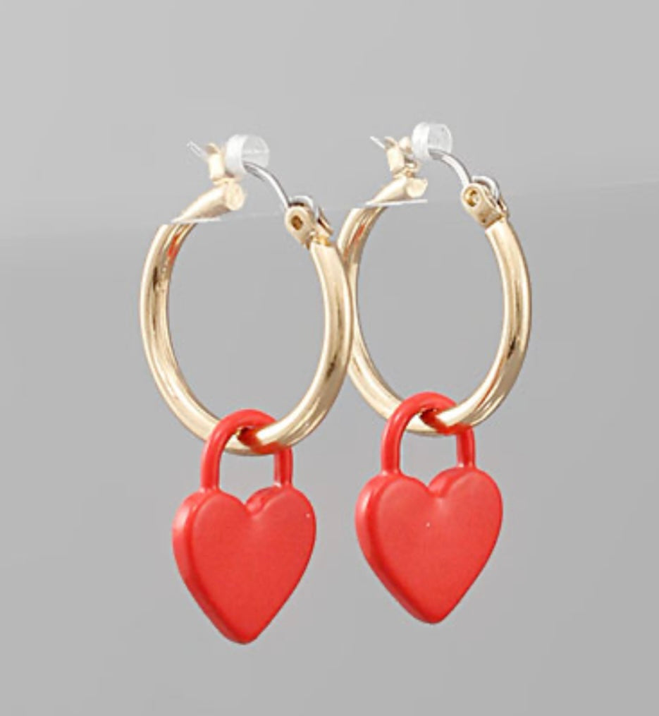 Love Lockdown Earrings - Red