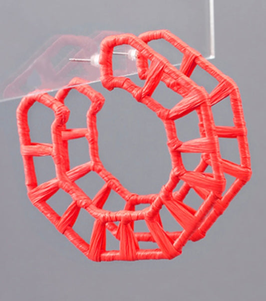 Open Hexagon Hoops(RED)