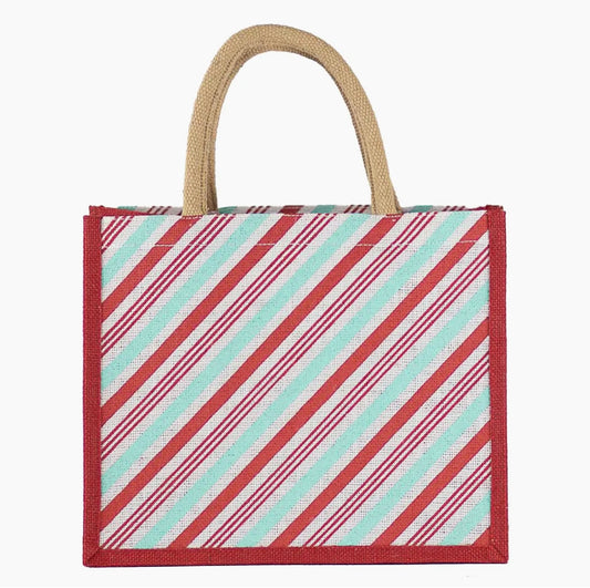 Christmas Candy Stripe Gift Tote