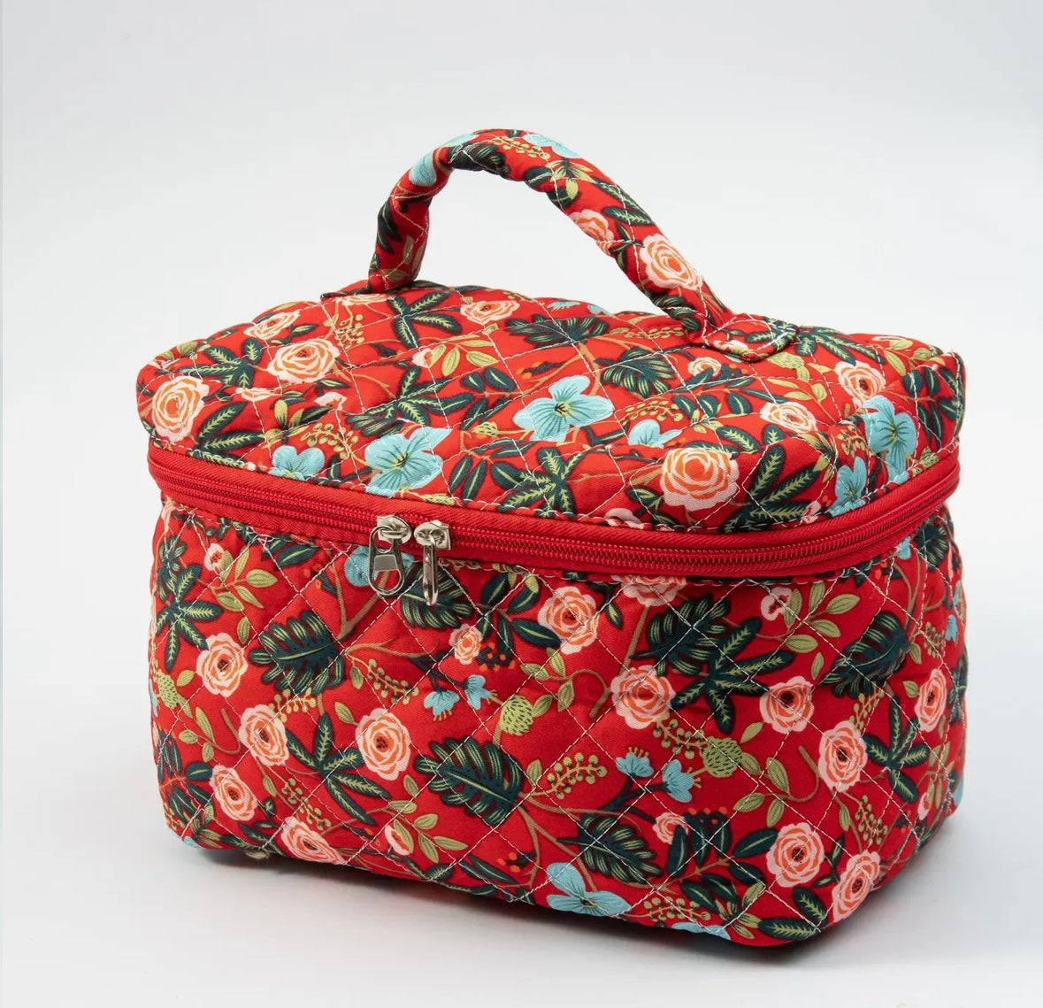 Very Merry Red Floral Travel Tote