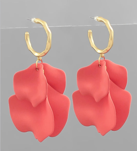 Pretty Petal Hoops(CORAL)