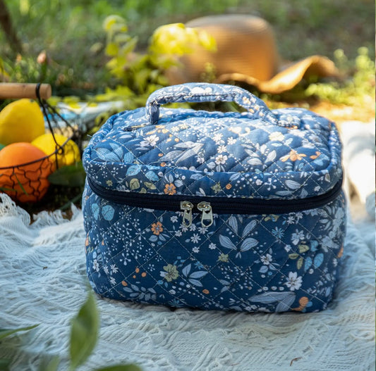 Noel Navy Floral Travel Tote