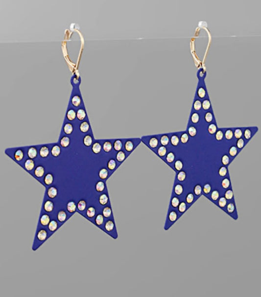 Dazzling Star Earrings - Blue