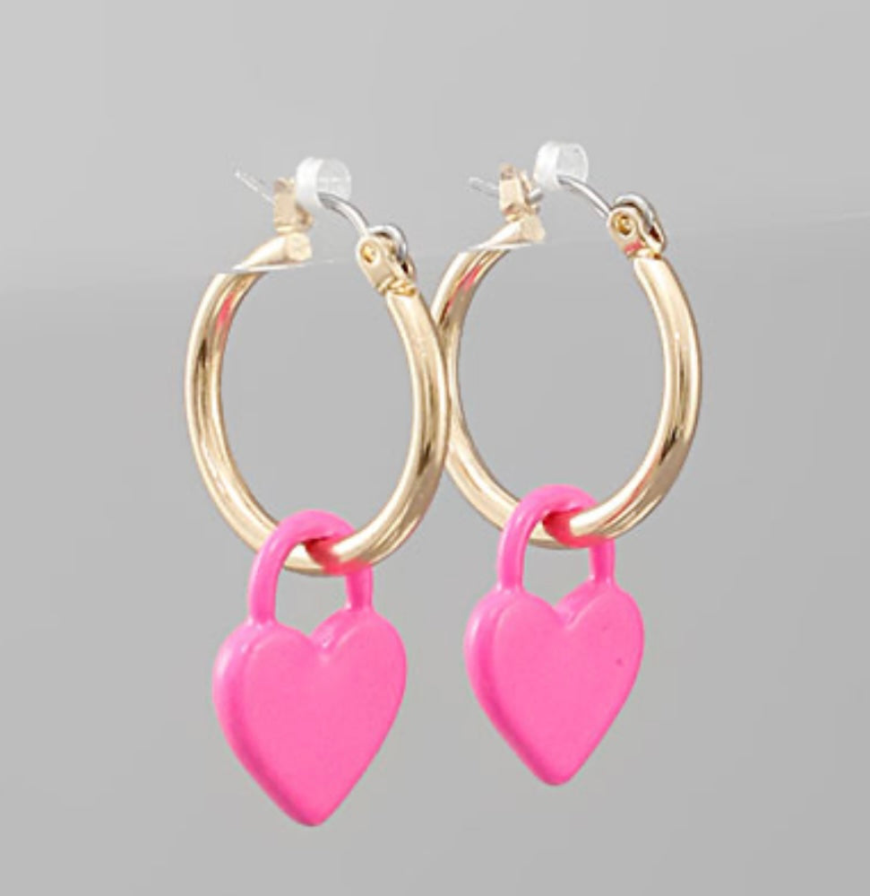 Love Lockdown Earrings - Fuchsia