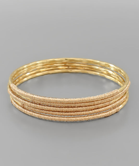 Hammered Bangle Set (WORN GOLD)