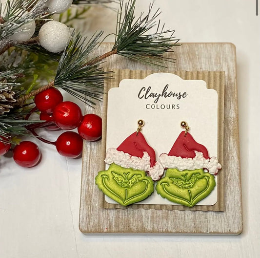 Mr. Grinch Earrings (RED)