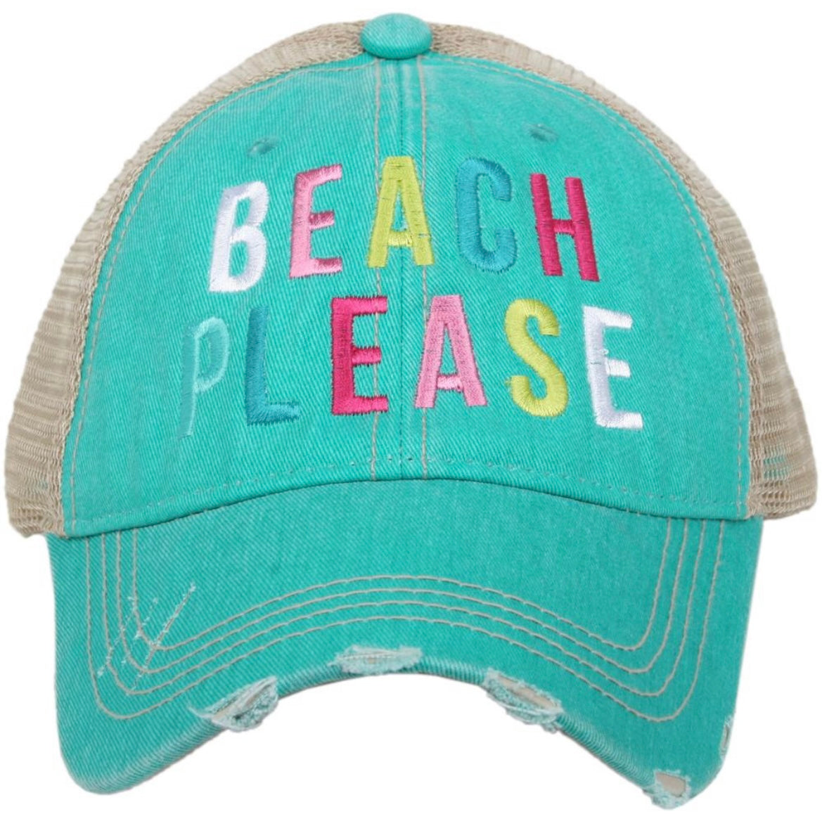 Beach Please Trucker Hat - Teal