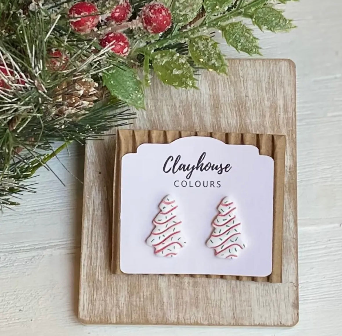 Christmas Tree Cake Earrings