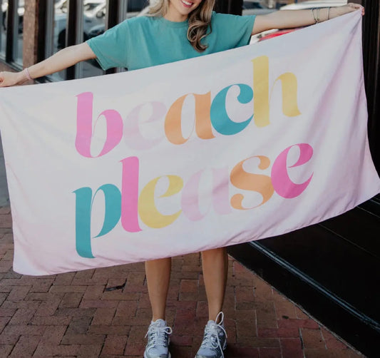 Pink Beach Please Quick Dry Towel