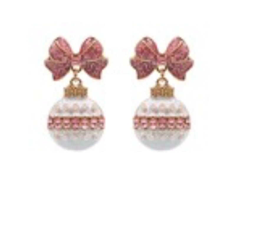 Be Merry Earrings (PINK/WHITE)