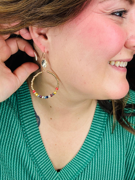 Multi Color Hoop Earrings