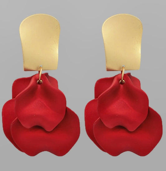 Wildflower Earrings (Dark Red)