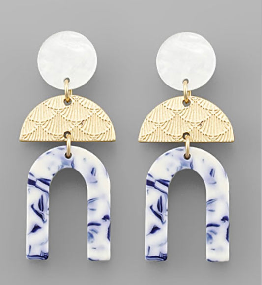 Blue Arch Earrings