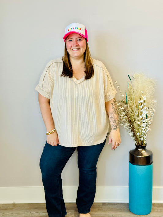 Sunshine & Good Times Top(BEIGE) (PLUS)
