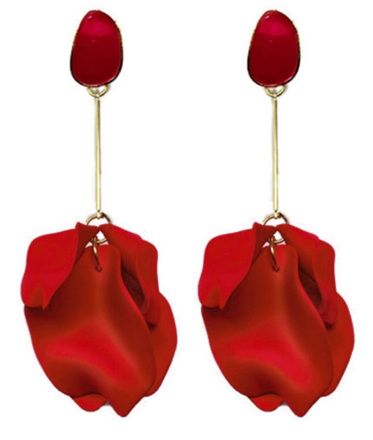 Falling Petals Earrings (RED)