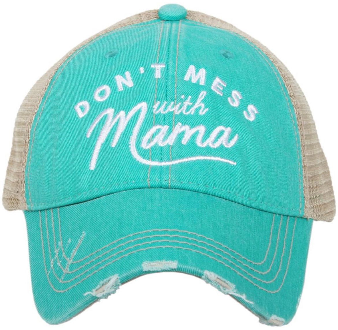 Don't Mess With MaMa Trucker Hat - Teal
