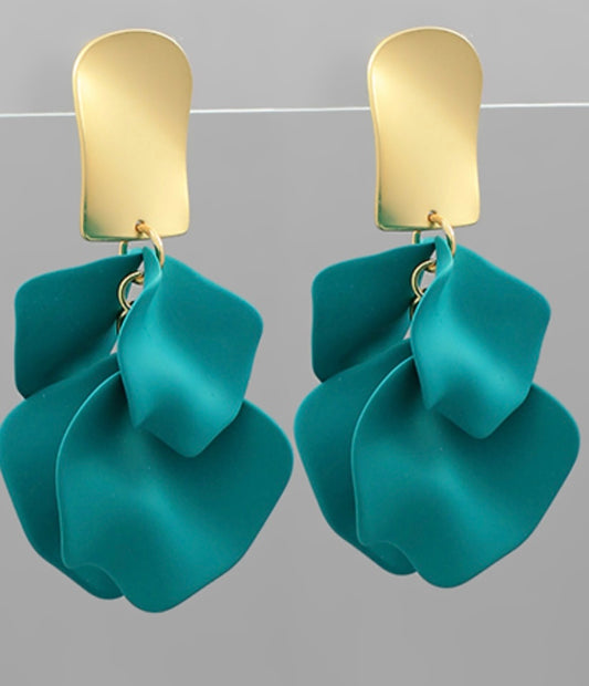 Wildflower Earrings (TEAL/GOLD)