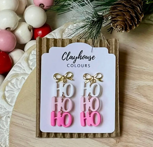 HoHo Holiday Earrings (PINK)