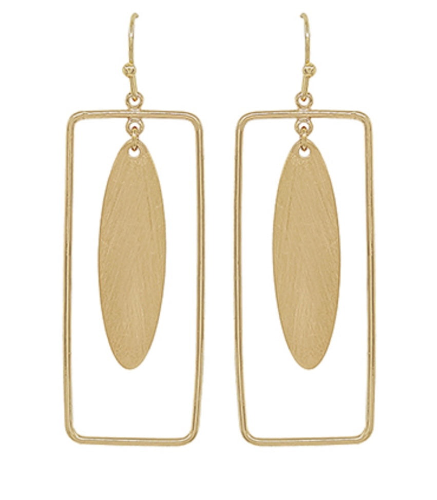 Golden Oval Earrings