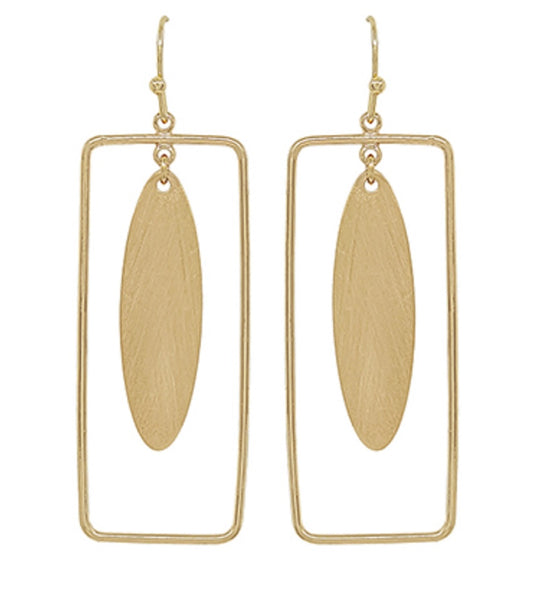 Golden Oval Earrings