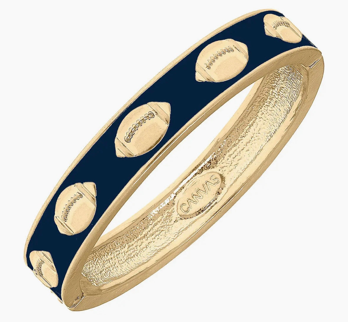 Football Hinge Bangle (NAVY)