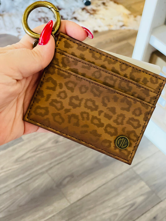 Metallic Leopard Card Case