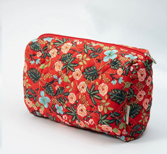 Very Merry Red Floral Travel Pouch