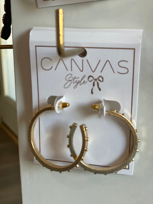 Mia Studded Metal Hoop Earrings