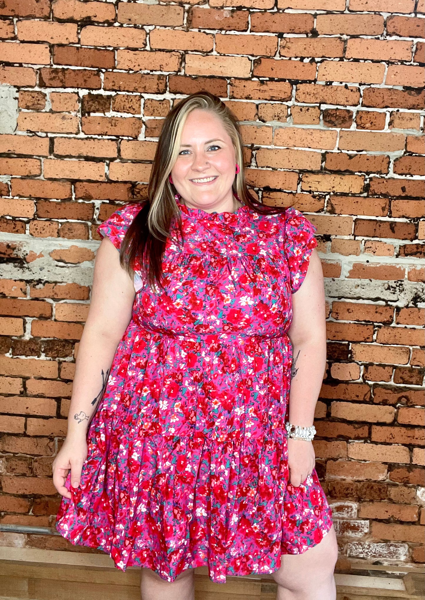 Rosy Ruffle Dress