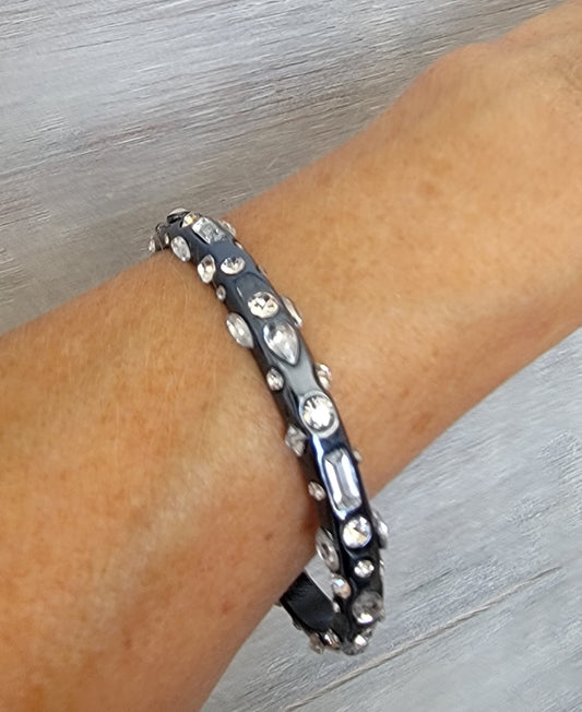 Crystal Bangle ( Pewter)