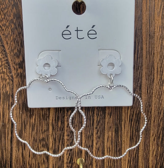 Wire Flower Earrings(SILVER)