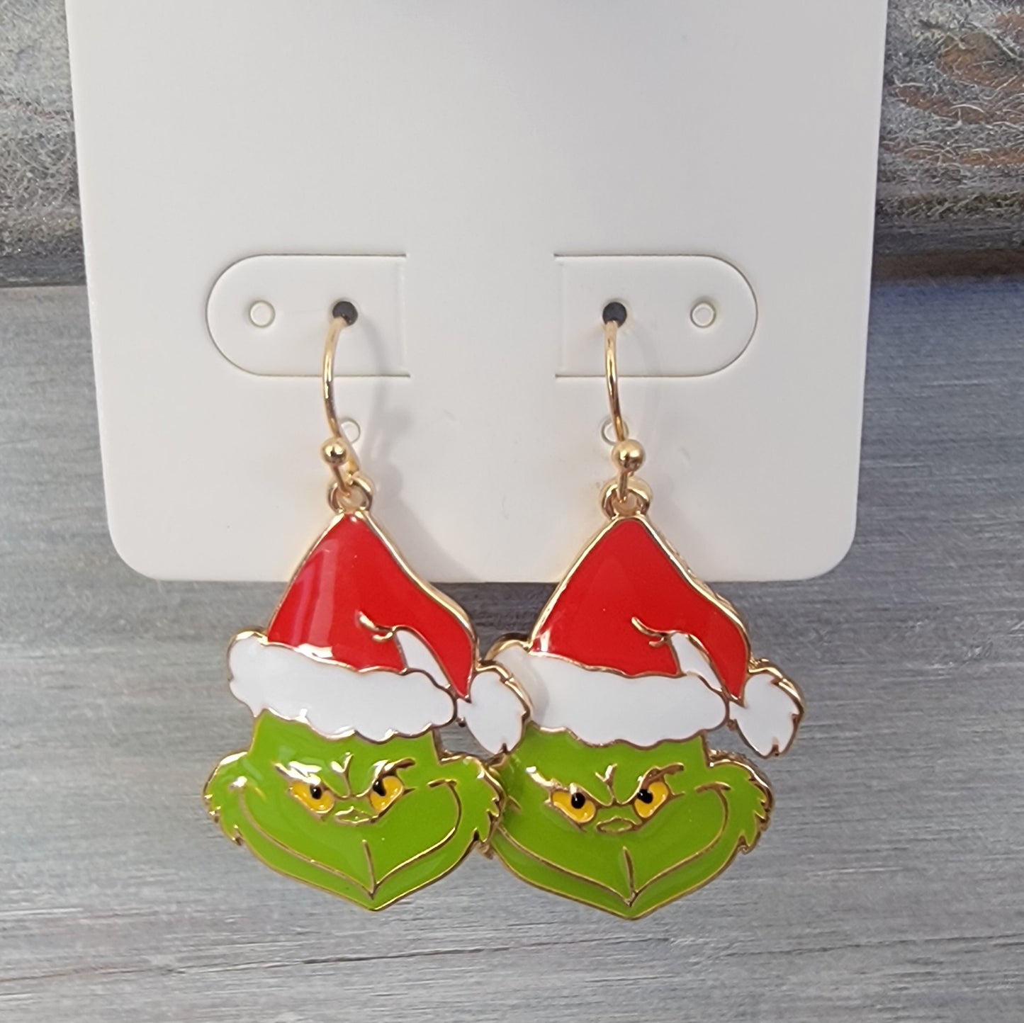 Grinch Earrings/ Epoxy