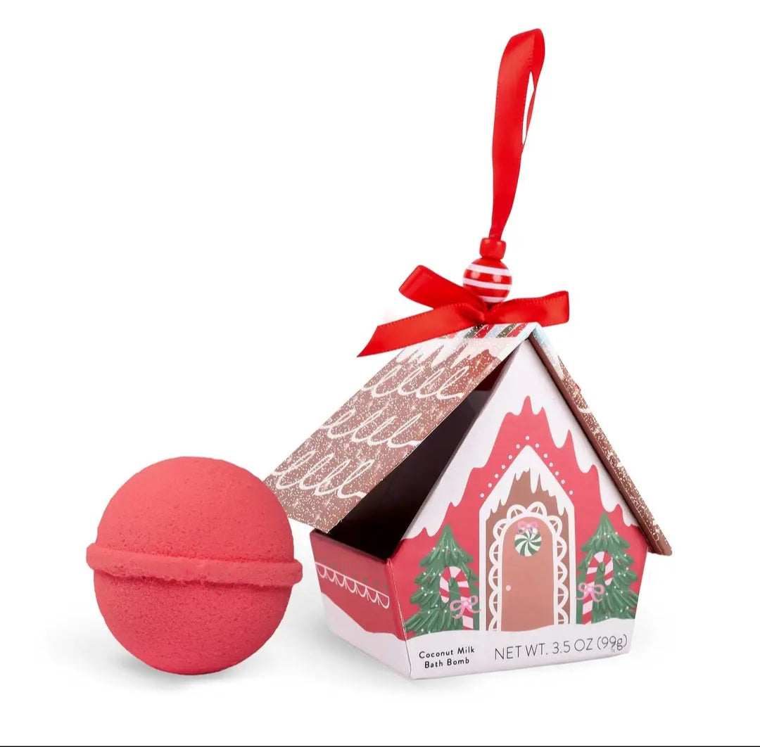 Bath Bomb Christmas Ornament House (RED)